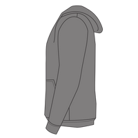 Independent Trading Co. Unisex Heavyweight Full-Zip Hooded Sweatshirt, Gunmetal Heather, Left Sleeve view