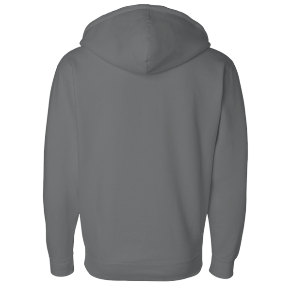 Independent Trading Co. Unisex Heavyweight Full-Zip Hooded Sweatshirt, Solid Charcoal, Back view