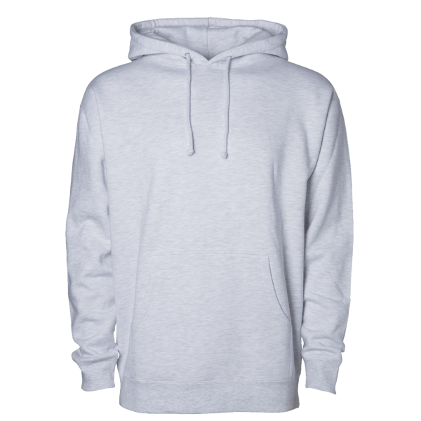 Independent Trading Co. Unisex Heavyweight Hooded Sweatshirt, Ash Heather / Ash Heather, Front view
