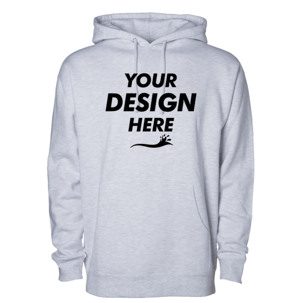 Independent Trading Co. Unisex Heavyweight Hooded Sweatshirt, Ash Heather / Ash Heather, Front view, Mockup