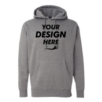 Independent Trading Co. Unisex Heavyweight Hooded Sweatshirt, Gunmetal Heather / Gunmetal Heather, Front view, Mockup