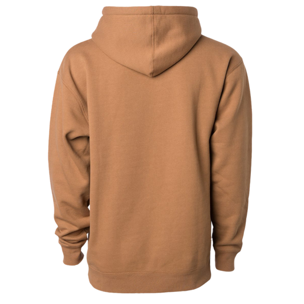 Independent Trading Co. Unisex Heavyweight Hooded Sweatshirt, Saddle / Saddle, Back view