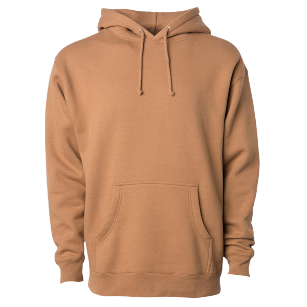 Independent Trading Co. Unisex Heavyweight Hooded Sweatshirt, Saddle / Saddle, Front view