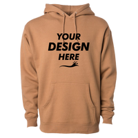 Independent Trading Co. Unisex Heavyweight Hooded Sweatshirt, Saddle / Saddle, Front view, Mockup