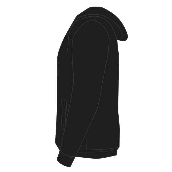 Independent Trading Co. Unisex Heavyweight Varsity Full-Zip Hooded Sweatshirt, Black / Gunmetal Heather, Left Sleeve (Long) view