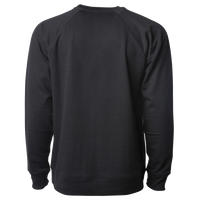Independent Trading Co. Unisex Icon Lightweight Loopback Terry Crewneck Sweatshirt, Black, Back view