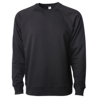Independent Trading Co. Unisex Icon Lightweight Loopback Terry Crewneck Sweatshirt, Black, Front view