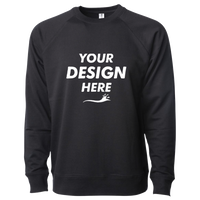 Independent Trading Co. Unisex Icon Lightweight Loopback Terry Crewneck Sweatshirt, Black, Front view, Mockup