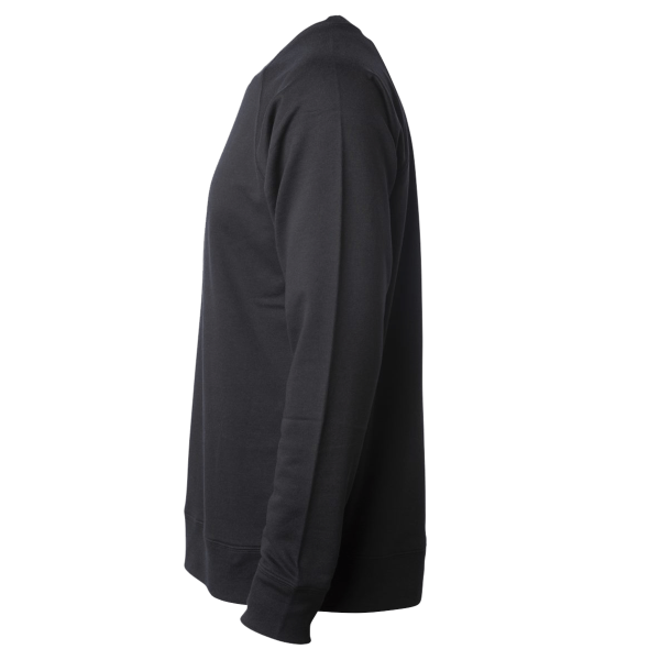 Independent Trading Co. Unisex Icon Lightweight Loopback Terry Crewneck Sweatshirt, Black, Left Sleeve view