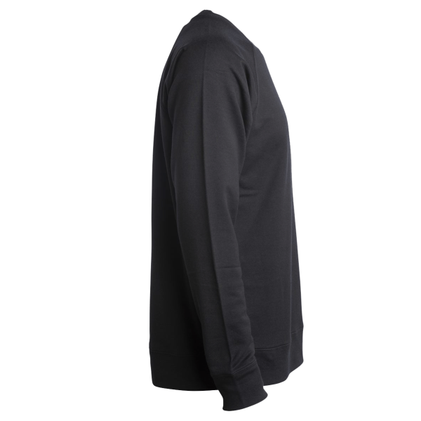 Independent Trading Co. Unisex Icon Lightweight Loopback Terry Crewneck Sweatshirt, Black, Right Sleeve view