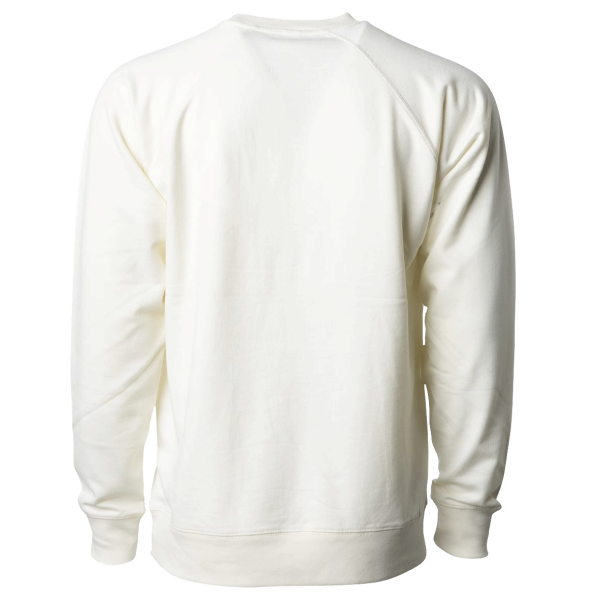 Independent Trading Co. Unisex Icon Lightweight Loopback Terry Crewneck Sweatshirt, Bone, Back view