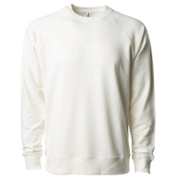 Independent Trading Co. Unisex Icon Lightweight Loopback Terry Crewneck Sweatshirt, Bone, Front view