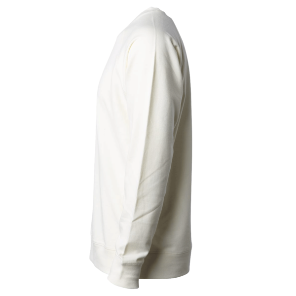 Independent Trading Co. Unisex Icon Lightweight Loopback Terry Crewneck Sweatshirt, Bone, Left Sleeve view