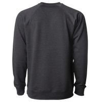Independent Trading Co. Unisex Icon Lightweight Loopback Terry Crewneck Sweatshirt, Charcoal Heather, Back view