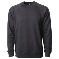 Independent Trading Co. Unisex Icon Lightweight Loopback Terry Crewneck Sweatshirt, Charcoal Heather, Front view