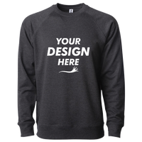 Independent Trading Co. Unisex Icon Lightweight Loopback Terry Crewneck Sweatshirt, Charcoal Heather, Front view, Mockup