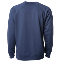 Independent Trading Co. Unisex Icon Lightweight Loopback Terry Crewneck Sweatshirt, Indigo, Back view