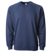 Independent Trading Co. Unisex Icon Lightweight Loopback Terry Crewneck Sweatshirt, Indigo, Front view