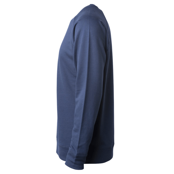 Independent Trading Co. Unisex Icon Lightweight Loopback Terry Crewneck Sweatshirt, Indigo, Left Sleeve view
