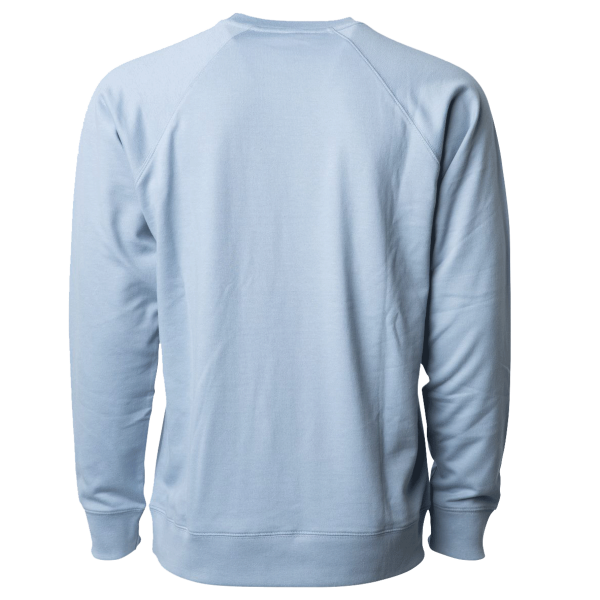 Independent Trading Co. Unisex Icon Lightweight Loopback Terry Crewneck Sweatshirt, Misty Blue, Back view
