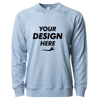 Independent Trading Co. Unisex Icon Lightweight Loopback Terry Crewneck Sweatshirt, Misty Blue, Front view, Mockup