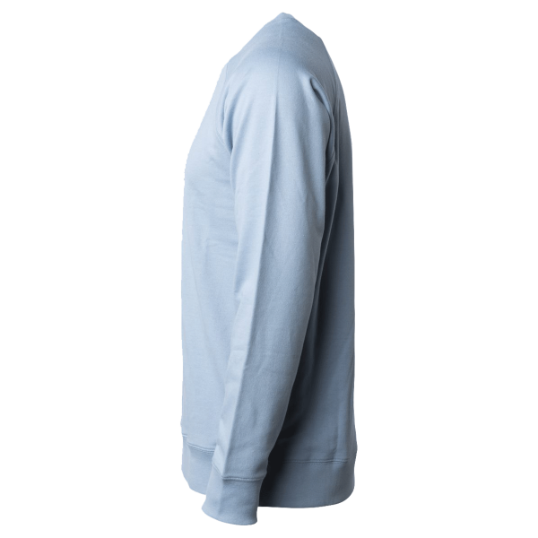Independent Trading Co. Unisex Icon Lightweight Loopback Terry Crewneck Sweatshirt, Misty Blue, Left Sleeve view