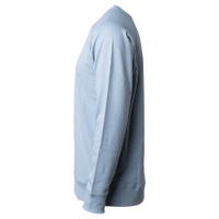 Independent Trading Co. Unisex Icon Lightweight Loopback Terry Crewneck Sweatshirt, Misty Blue, Left Sleeve view