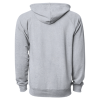 Independent Trading Co. Unisex Icon Lightweight Loopback Terry Full-Zip Hooded Sweatshirt, Athletic Heather, Back view