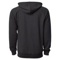 Independent Trading Co. Unisex Icon Lightweight Loopback Terry Full-Zip Hooded Sweatshirt, Black, Back view