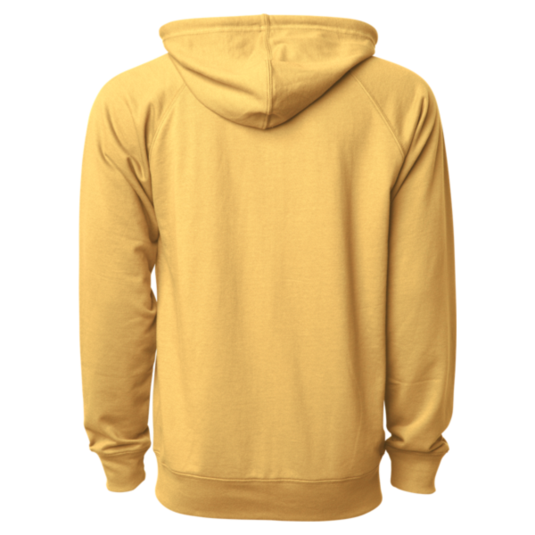 Independent Trading Co. Unisex Icon Lightweight Loopback Terry Full-Zip Hooded Sweatshirt, Harvest Gold, Back view