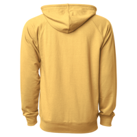 Independent Trading Co. Unisex Icon Lightweight Loopback Terry Full-Zip Hooded Sweatshirt, Harvest Gold, Back view