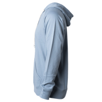 Independent Trading Co. Unisex Icon Lightweight Loopback Terry Full-Zip Hooded Sweatshirt, Misty Blue, Left Sleeve view