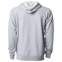 Independent Trading Co. Unisex Icon Lightweight Loopback Terry Hooded Sweatshirt, Athletic Heather, Back view