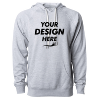 Independent Trading Co. Unisex Icon Lightweight Loopback Terry Hooded Sweatshirt, Athletic Heather, Front view, Mockup