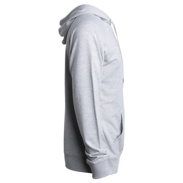 Independent Trading Co. Unisex Icon Lightweight Loopback Terry Hooded Sweatshirt, Athletic Heather, Right Sleeve view
