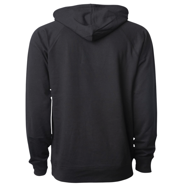 Independent Trading Co. Unisex Icon Lightweight Loopback Terry Hooded Sweatshirt, Black, Back view