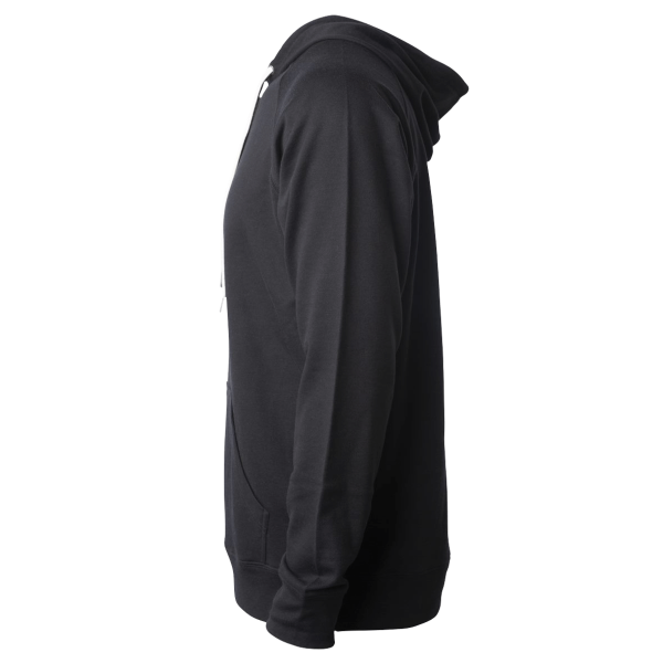 Independent Trading Co. Unisex Icon Lightweight Loopback Terry Hooded Sweatshirt, Black, Left Sleeve view