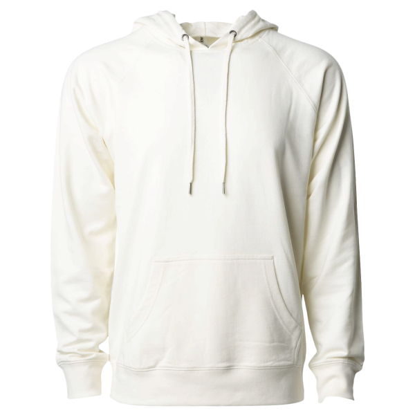 Independent Trading Co. Unisex Icon Lightweight Loopback Terry Hooded Sweatshirt, Bone, Front view