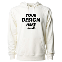 Independent Trading Co. Unisex Icon Lightweight Loopback Terry Hooded Sweatshirt, Bone, Front view, Mockup