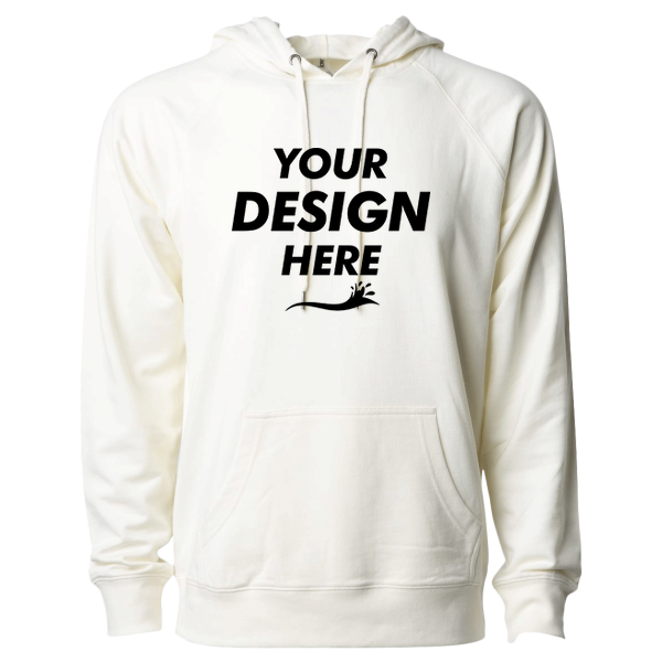 Independent Trading Co. Unisex Icon Lightweight Loopback Terry Hooded Sweatshirt, Bone, Front view, Mockup