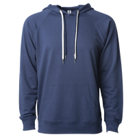 Independent Trading Co. Unisex Icon Lightweight Loopback Terry Hooded Sweatshirt, Indigo, Front view
