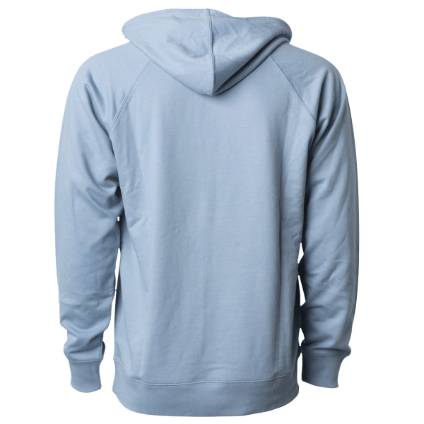 Independent Trading Co. Unisex Icon Lightweight Loopback Terry Hooded Sweatshirt, Misty Blue, Back view