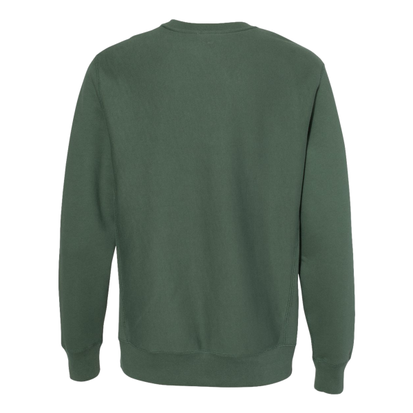 Independent Trading Co. Unisex Legend Premium Heavyweight Cross-Grain Crewneck Sweatshirt, Alpine Green, Back view