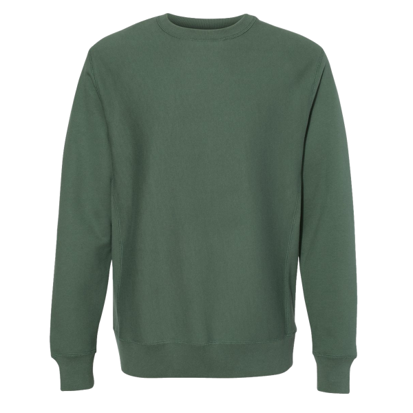 Independent Trading Co. Unisex Legend Premium Heavyweight Cross-Grain Crewneck Sweatshirt, Alpine Green, Front view