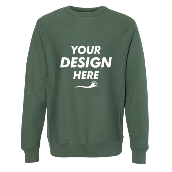 Independent Trading Co. Unisex Legend Premium Heavyweight Cross-Grain Crewneck Sweatshirt, Alpine Green, Front view, Mockup
