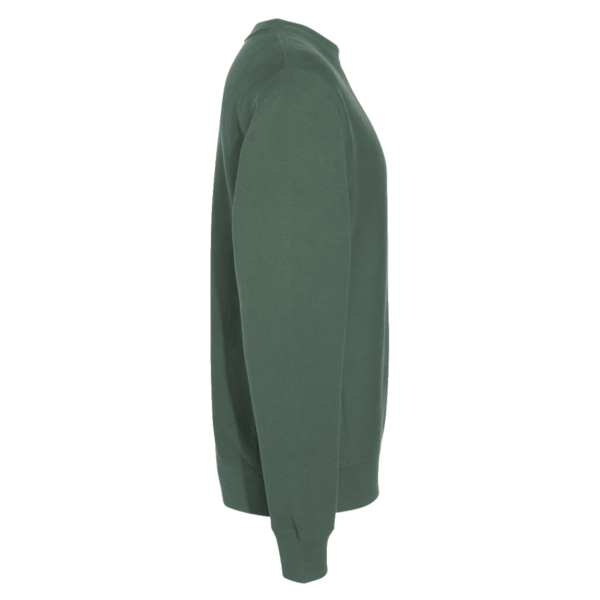 Independent Trading Co. Unisex Legend Premium Heavyweight Cross-Grain Crewneck Sweatshirt, Alpine Green, Right Sleeve view