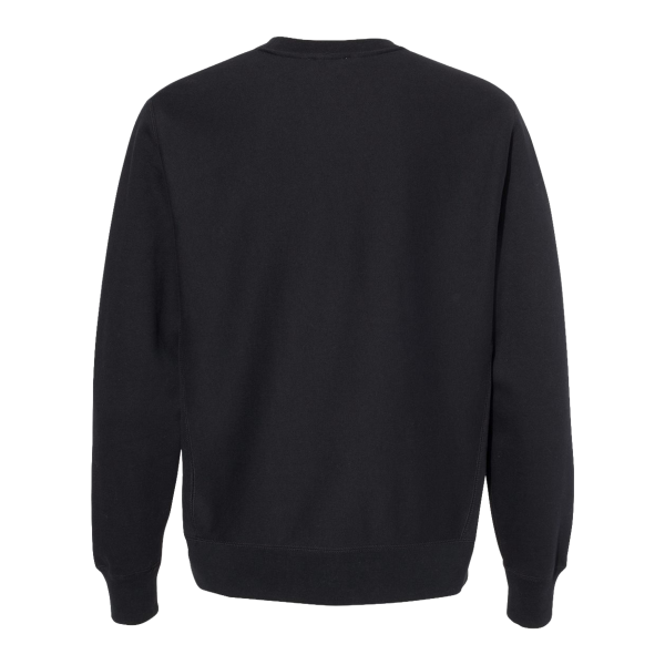 Independent Trading Co. Unisex Legend Premium Heavyweight Cross-Grain Crewneck Sweatshirt, Black, Back view