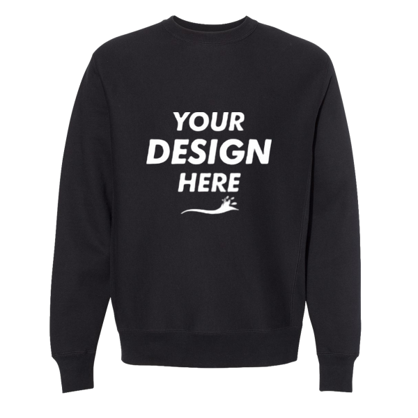 Independent Trading Co. Unisex Legend Premium Heavyweight Cross-Grain Crewneck Sweatshirt, Black, Front view, Mockup