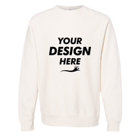 Independent Trading Co. Unisex Legend Premium Heavyweight Cross-Grain Crewneck Sweatshirt, Bone, Front view, Mockup