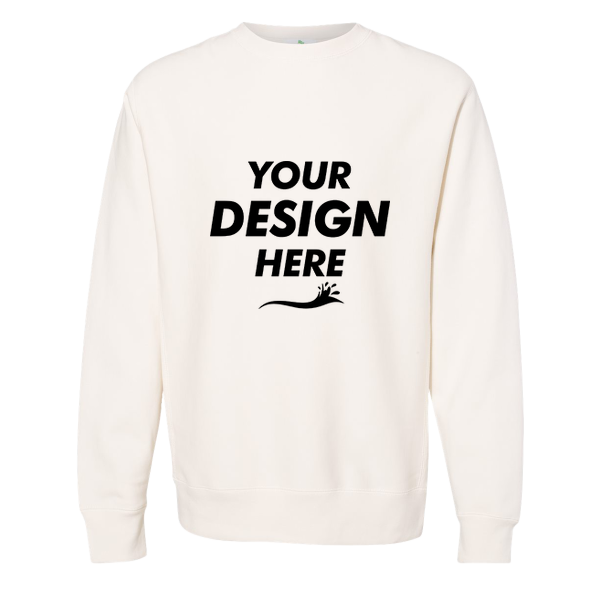 Independent Trading Co. Unisex Legend Premium Heavyweight Cross-Grain Crewneck Sweatshirt, Bone, Front view, Mockup